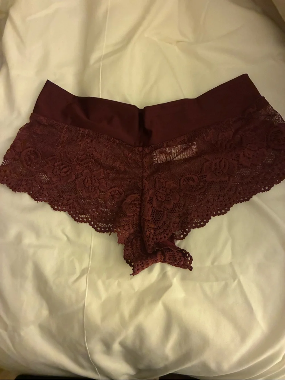 Lace Cheeky Panty Set - Black, Blush & Burgundy
